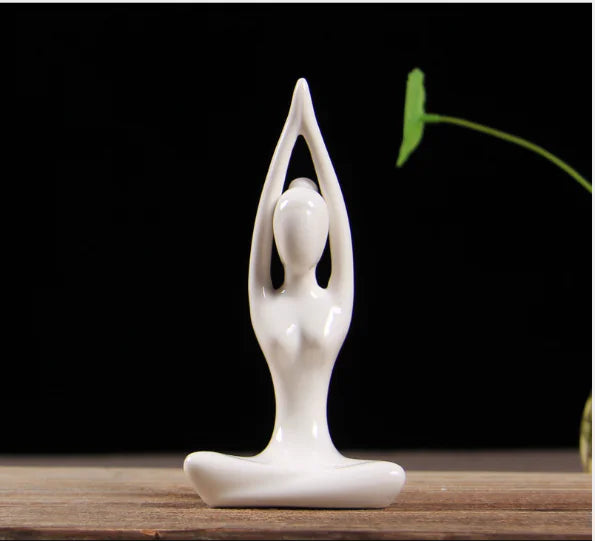 Abstract Yoga Girl Ceramic Home Decor Figurine